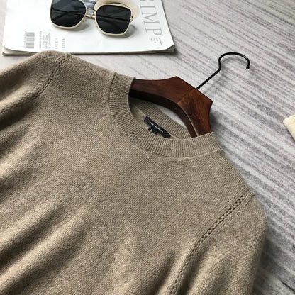 Seamless Round Neck 100% Pure Cashmere Sweater for Women