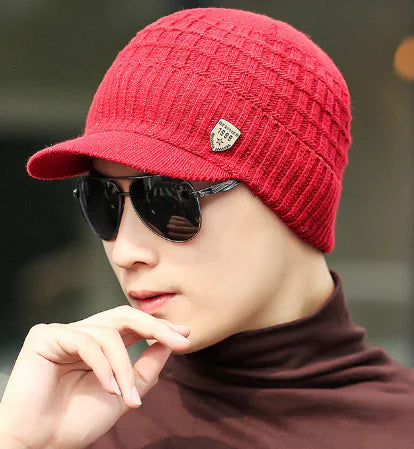 Autumn Winter Thick Knit Beanie for Men and Women