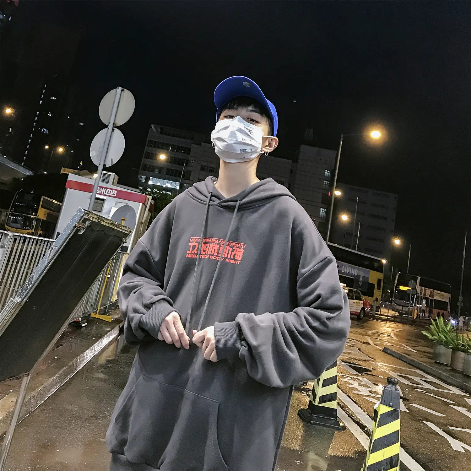 Trendy Oversized Hoodie with Print