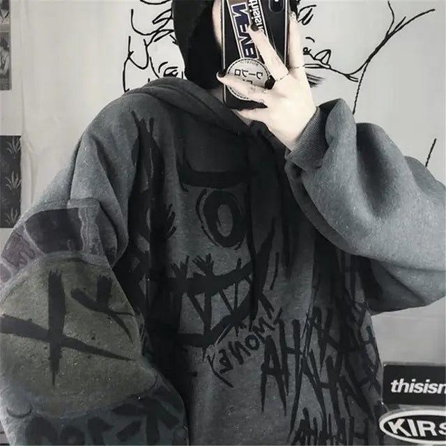 Cool Tie Dye Harajuku Hoodie for Women - Gothic Style