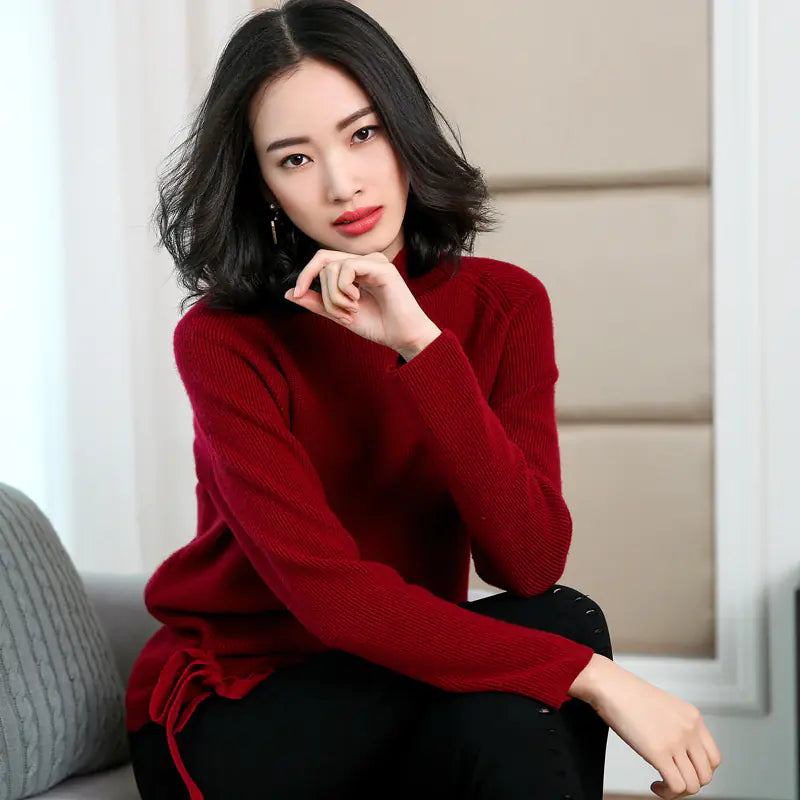 2017 Women's Oversized Turtleneck Cashmere Sweater