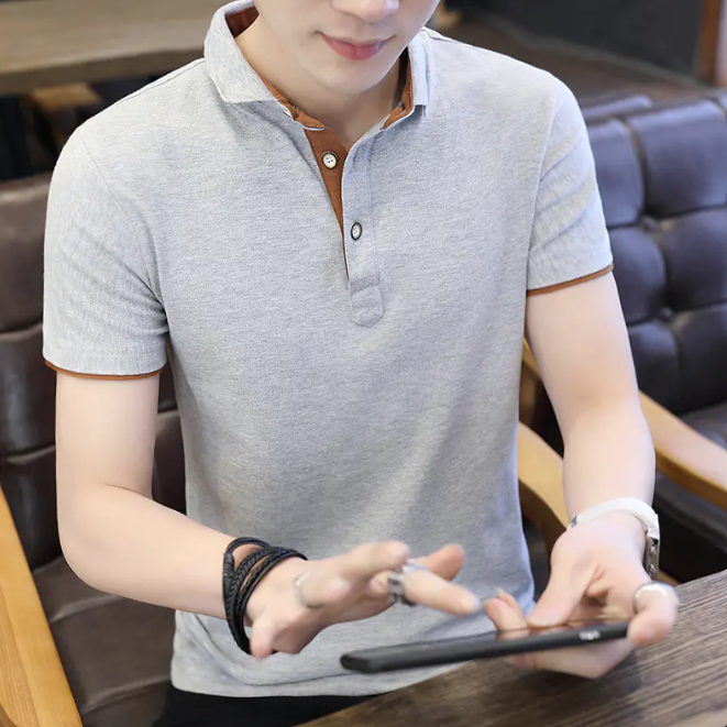 Men's Casual Short Sleeve Polo Shirt - Fashionable & Breathable