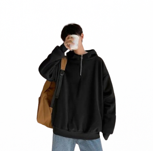 Men's Hooded Fleece Sweatshirt with Zipper - Autumn/Winter