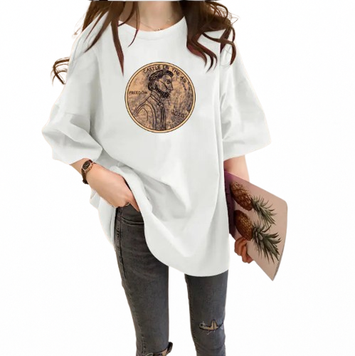 Loose-Fit Women's Short Sleeve T-Shirt - Korean Style