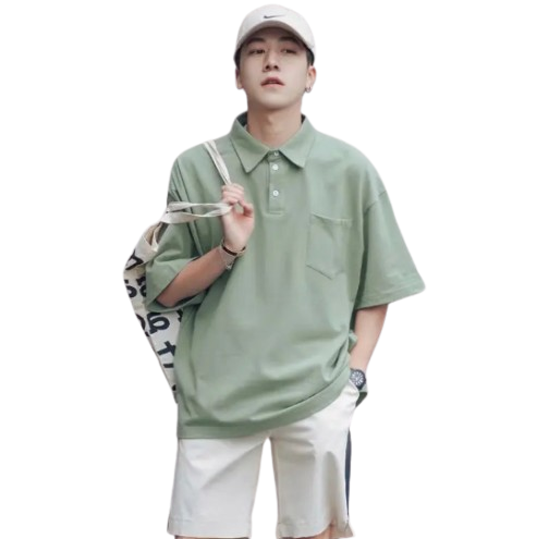 Trendy Loose Fit Polo T-Shirt in Street Style