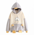 Japanese Girl Cartoon Velvet Hooded Pullover Sweater