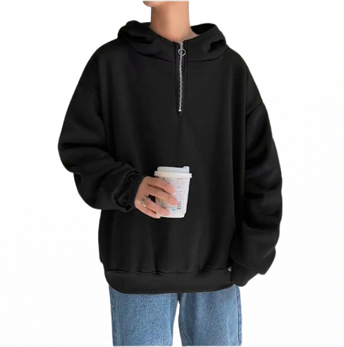 Men's Hooded Fleece Sweatshirt with Zipper - Autumn/Winter