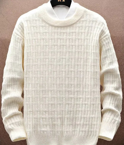 Men's Loose Knit Crew Neck Sweater for Winter
