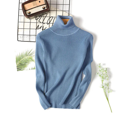 Turtleneck Sweater for Women - Slim Fit Knit Top