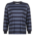 Women's Striped Long Sleeve Crew Neck Sweatshirt