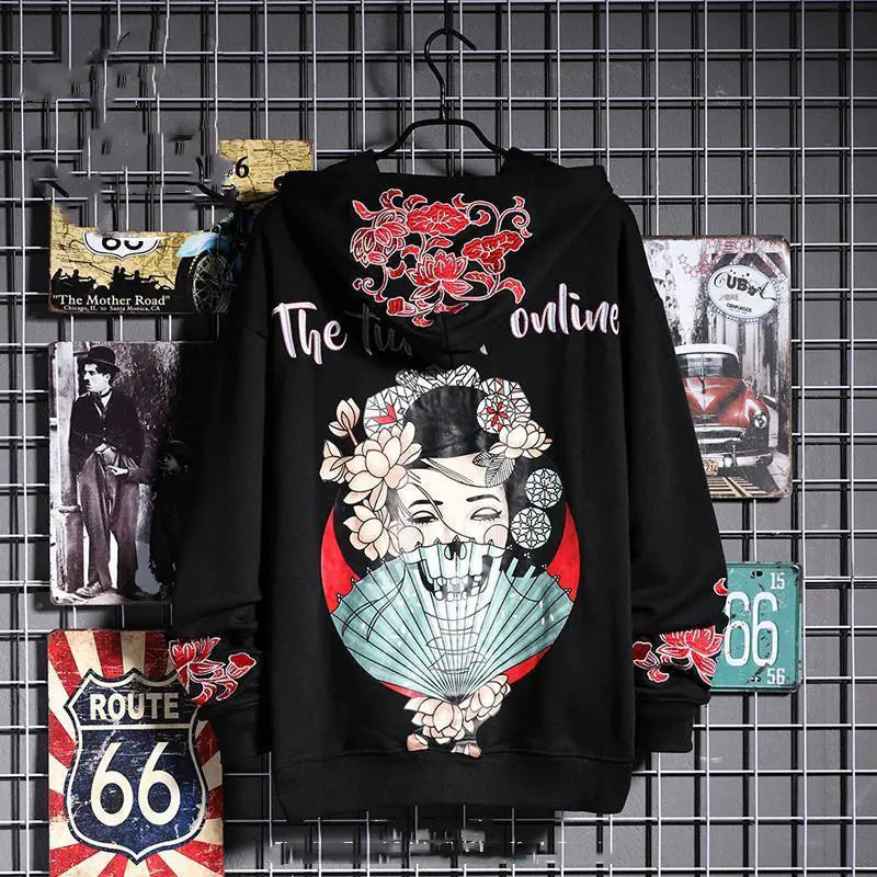 Oversized Embroidered Hoodie for Men - Street Style