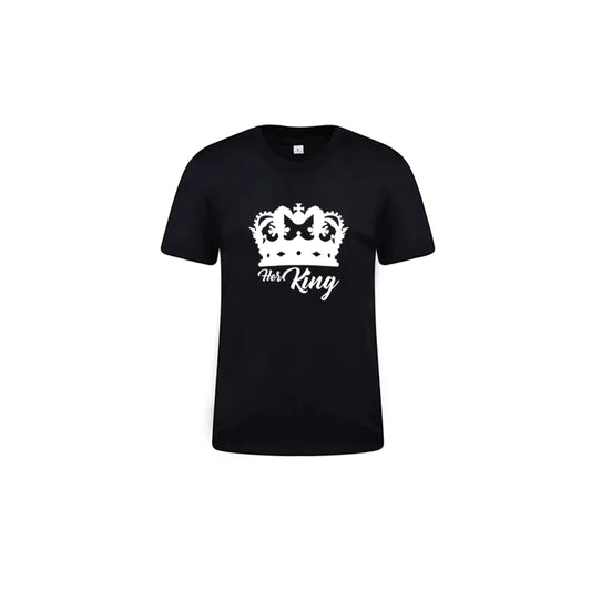 Couple's King Queen Letter Print Short Sleeve T-Shirt