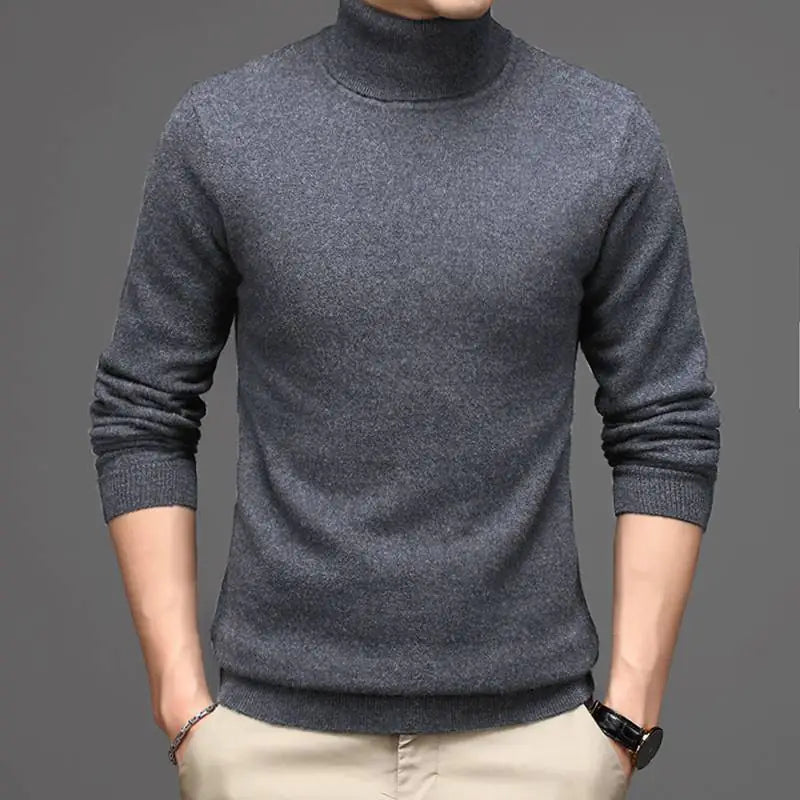Men's High Neck Thickened Pure Cashmere Sweater