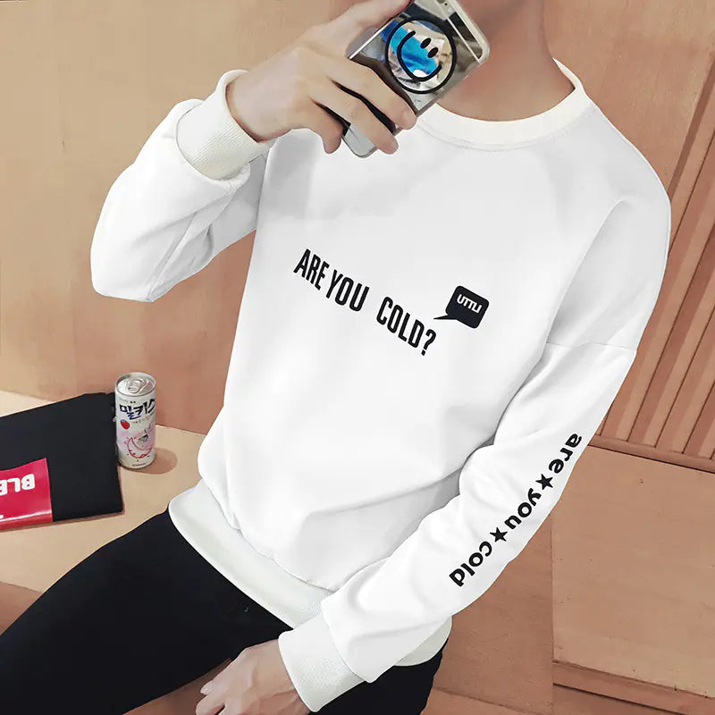 White Long Sleeve Crew Neck Sweatshirt