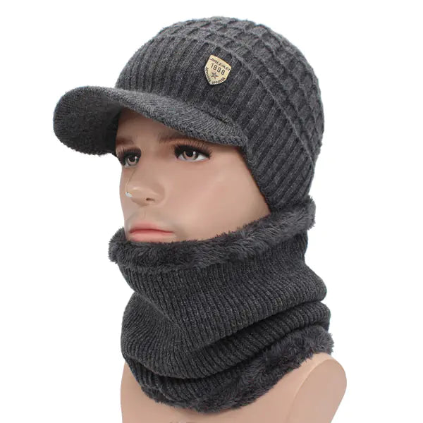 Autumn Winter Thick Knit Beanie for Men and Women