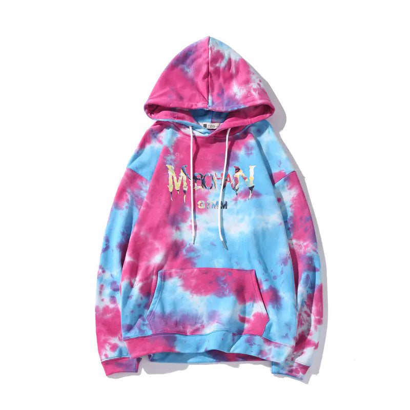 Tie-Dye Smiley Face Hoodies for Couples