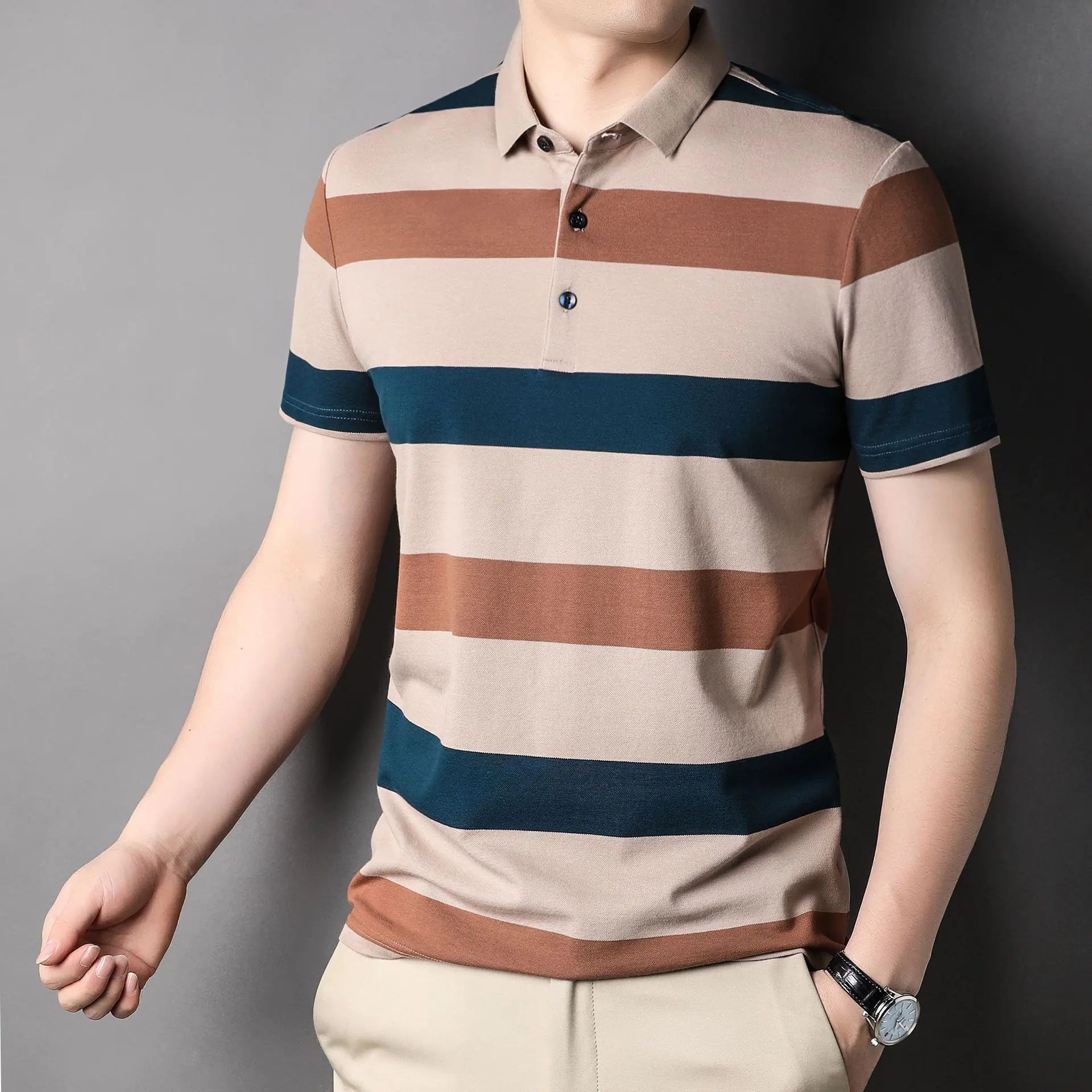 Summer Men's Stylish Breathable Polo Shirt