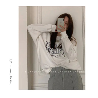 Women's Casual Round Neck Loose Sweater for Spring/Fall