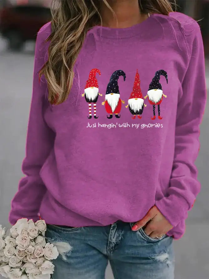 Letter Printed Crew Neck Sweatshirt