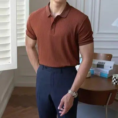 2023 Men's Slim Fit Short Sleeve Polo Shirt - White