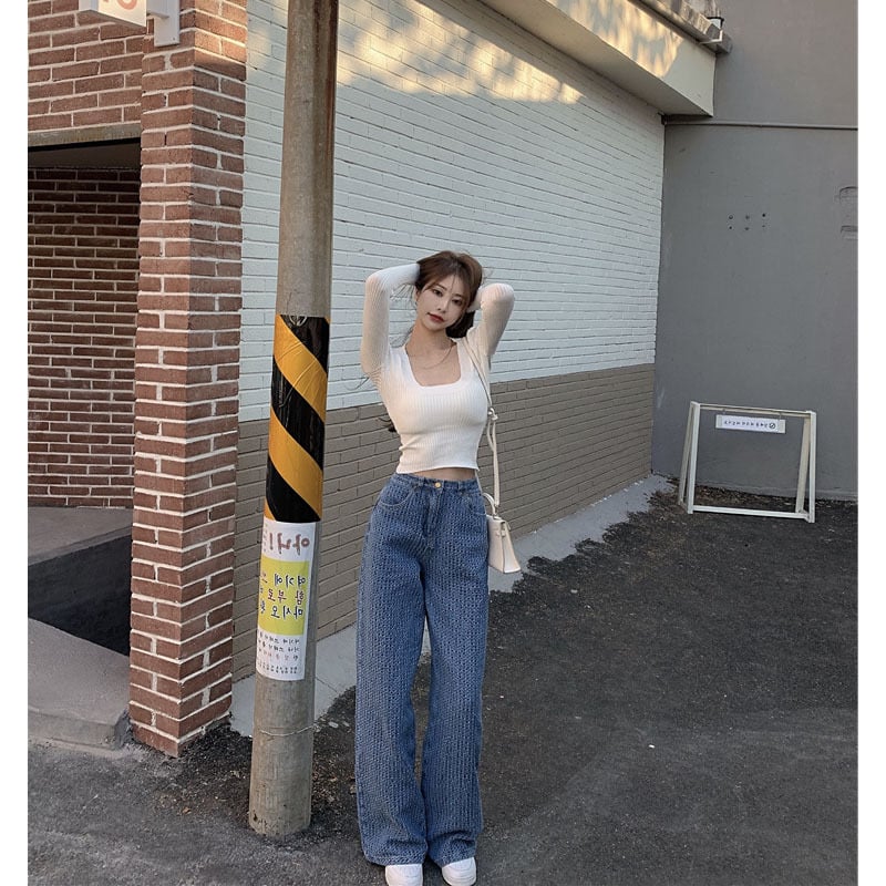 High-Waist Straight-Leg Jeans for Women