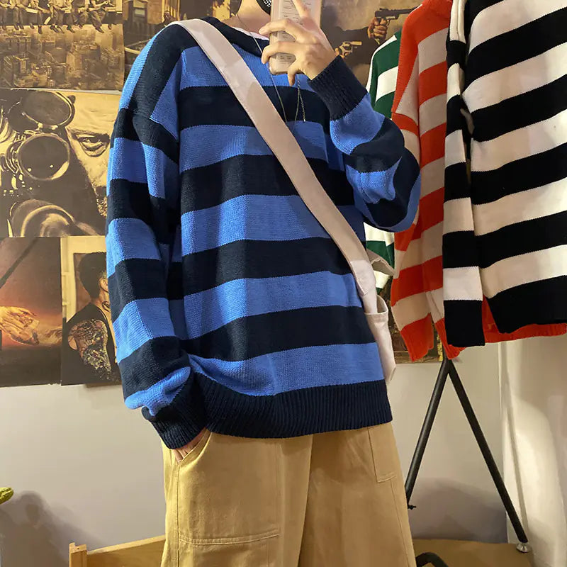 Men's Loose Round Neck Sweater for Autumn & Winter