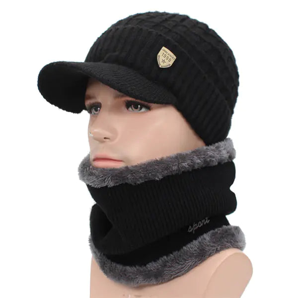 Autumn Winter Thick Knit Beanie for Men and Women