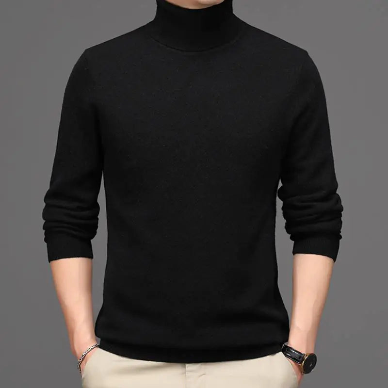 Men's High Neck Thickened Pure Cashmere Sweater