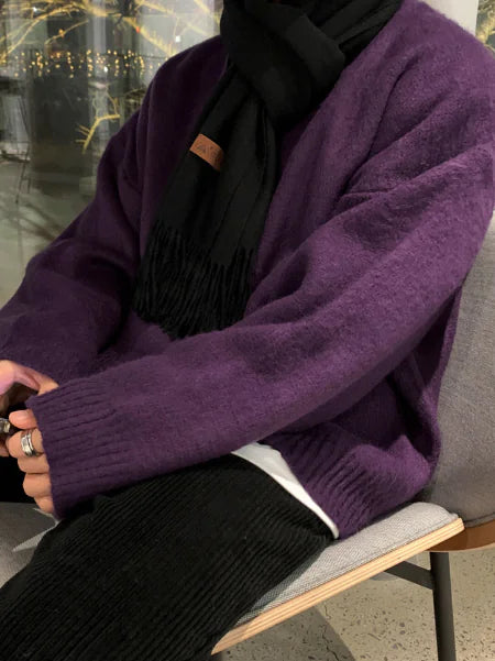 Korean Thick Mohair Knitted Sweater for Autumn/Winter