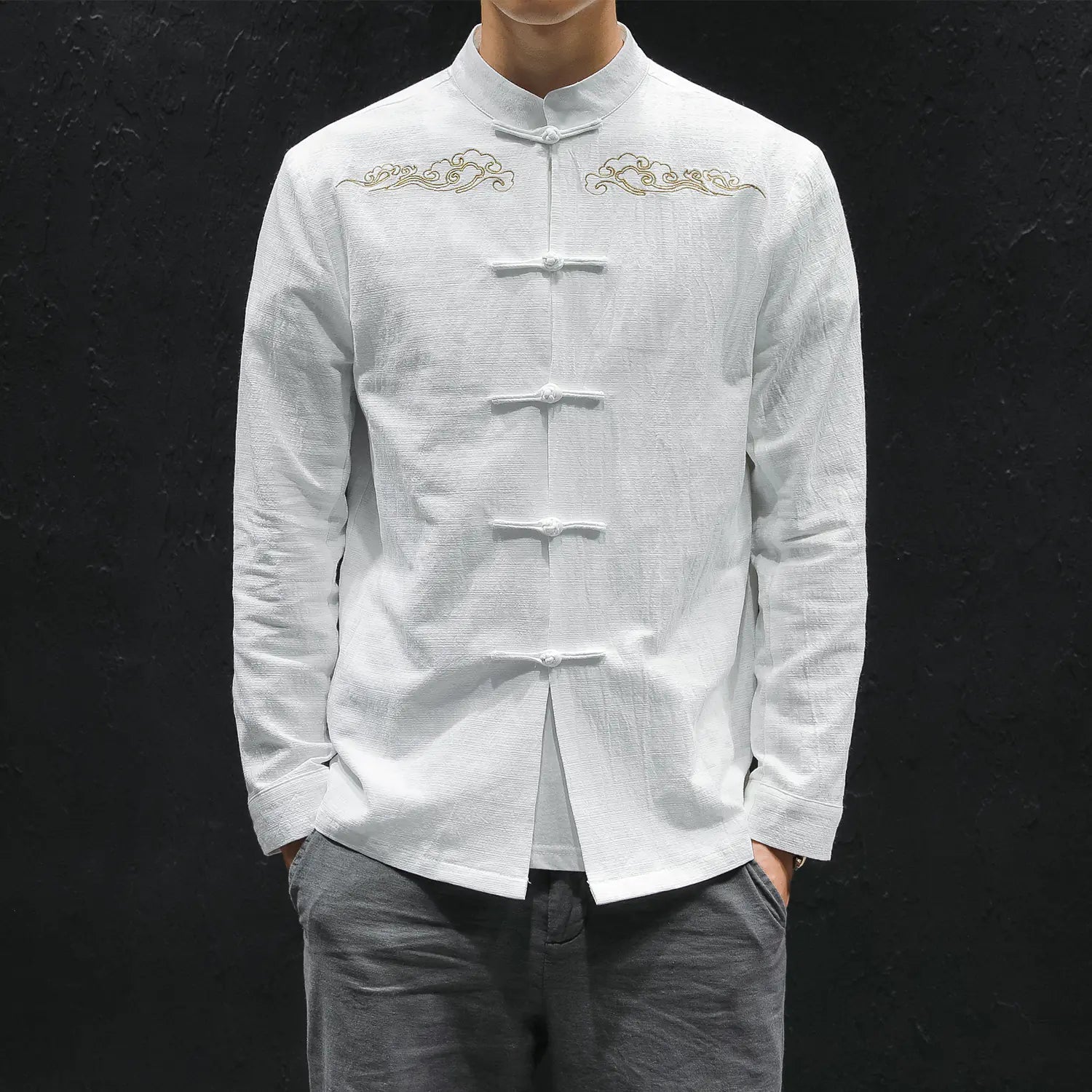Oversized Embroidered Linen Shirt