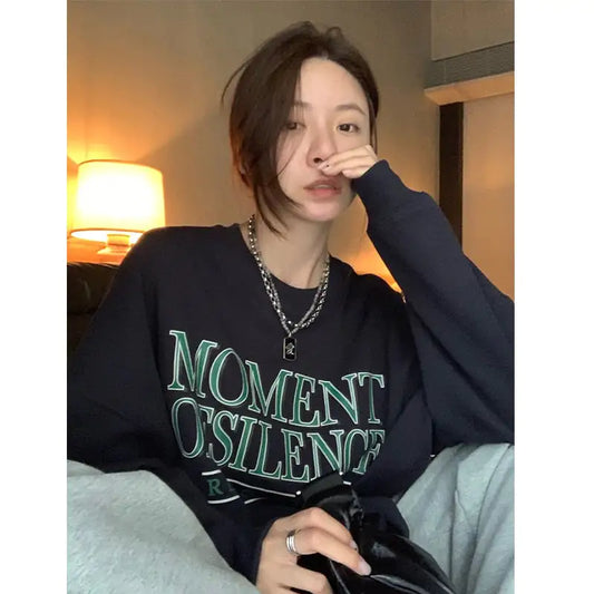 Women's Casual Round Neck Loose Sweater for Spring/Fall