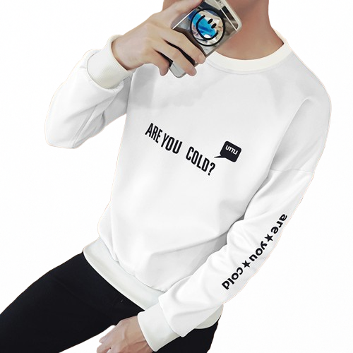 White Long Sleeve Crew Neck Sweatshirt