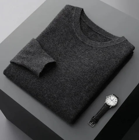 Men's Round Neck Pure Cashmere Sweater