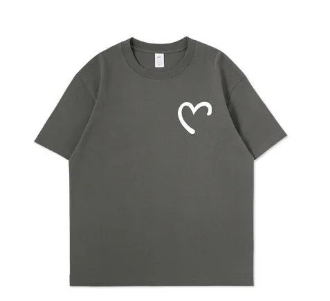 Personalized White Couple T-Shirts for Students