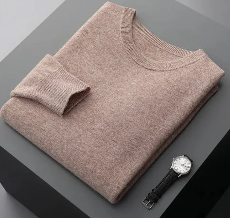 Men's Round Neck Pure Cashmere Sweater