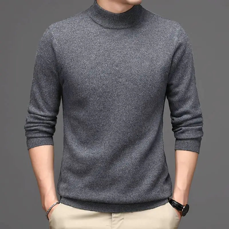 Men's High Neck Thickened Pure Cashmere Sweater