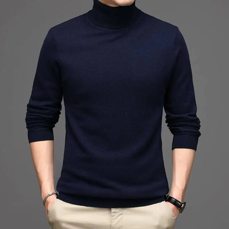 Men's High Neck Thickened Pure Cashmere Sweater