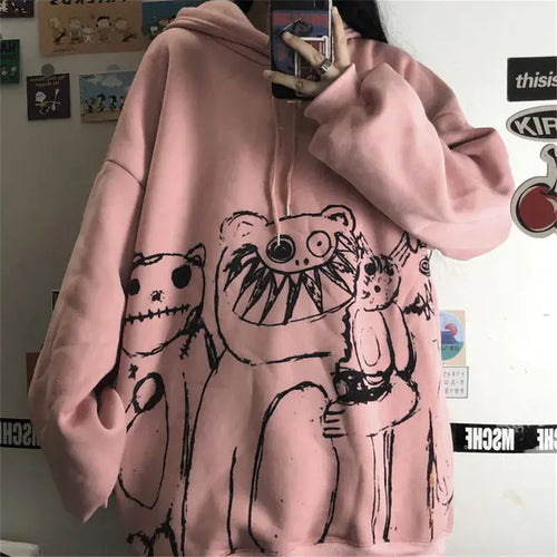 Cool Tie Dye Harajuku Hoodie for Women - Gothic Style