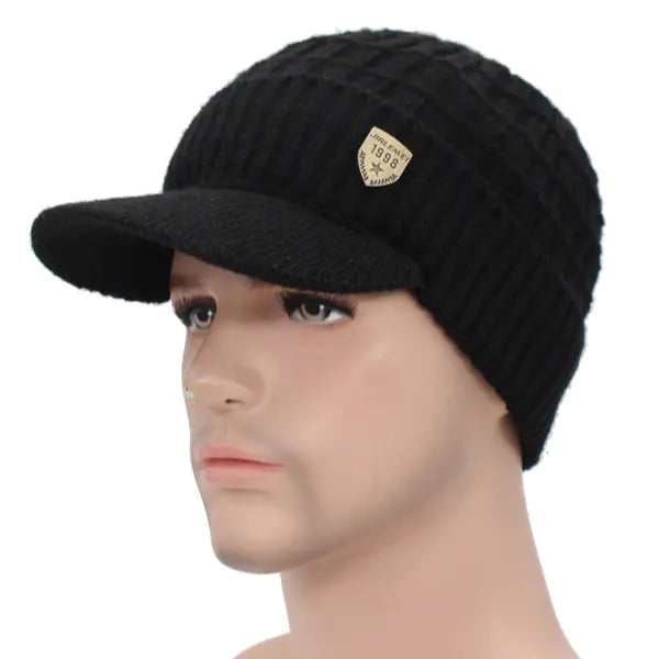 Autumn Winter Thick Knit Beanie for Men and Women