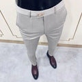 Men's Casual Business Suit Pants - Solid Color Fall Style