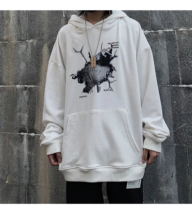 Oversized Retro Korean Hip Hop Sweatshirt in Cotton