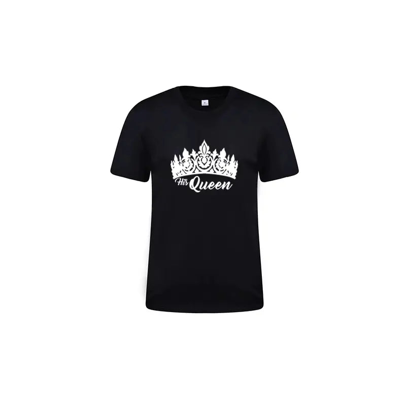 Couple's King Queen Letter Print Short Sleeve T-Shirt
