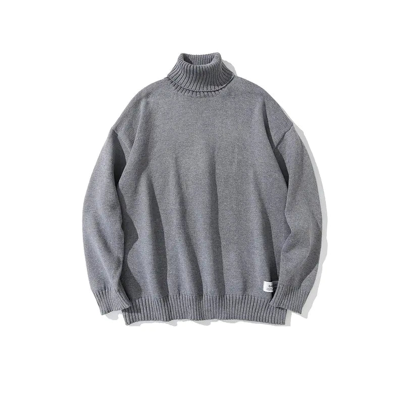 Japanese Retro High Neck Sweater for Men