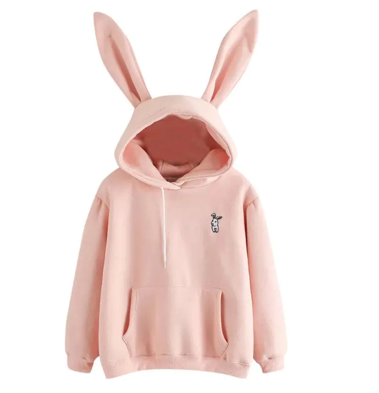 Casual Hooded Loose Fleece Rabbit Sweater for Women