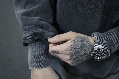 Vintage Wash Oversized Hoodie in Solid Gray