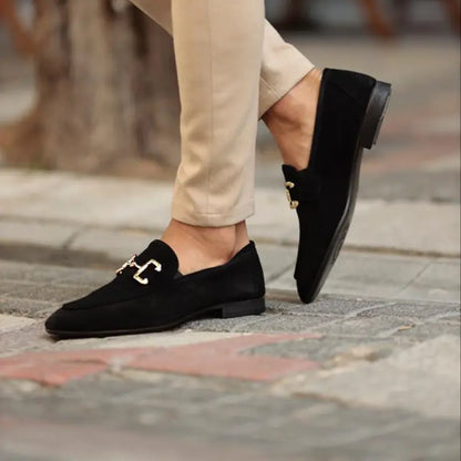 Men's Beige Suede Casual Loafers - Breathable Slip-On