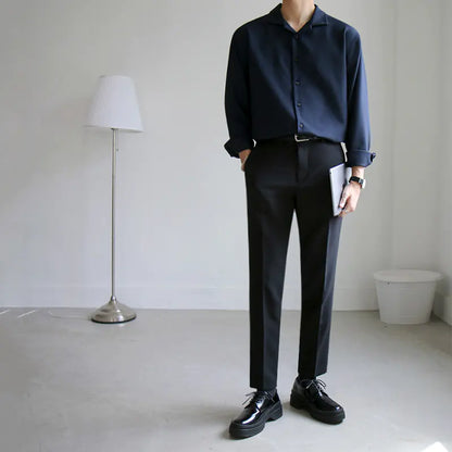 Korean Style Loose Long Sleeve Shirt for Men