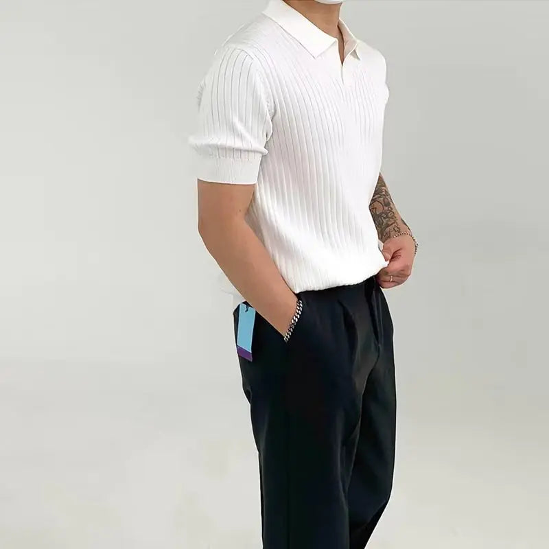 Japanese Style Trendy Men's Polo Shirt (Short Sleeve)