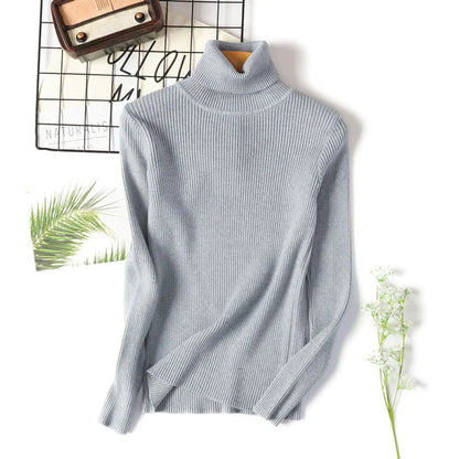 Turtleneck Sweater for Women - Slim Fit Knit Top