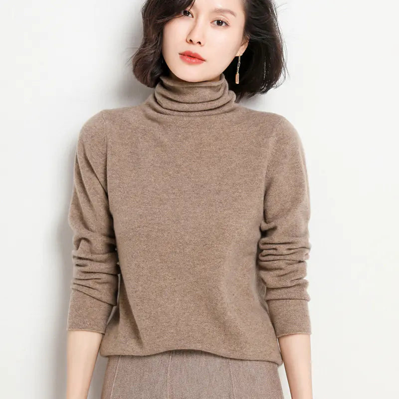 Cashmere Turtleneck Sweater for Women Fall